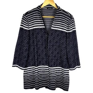 Misook Women Knit Cardigan Sweater Jacket Sz L LongSleeve Business Office Career